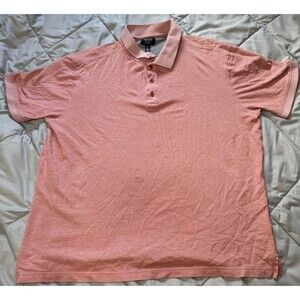 Nordstrom Classics  Men's Cotton Mesh Polo Shirt Salmon Pink Size XL